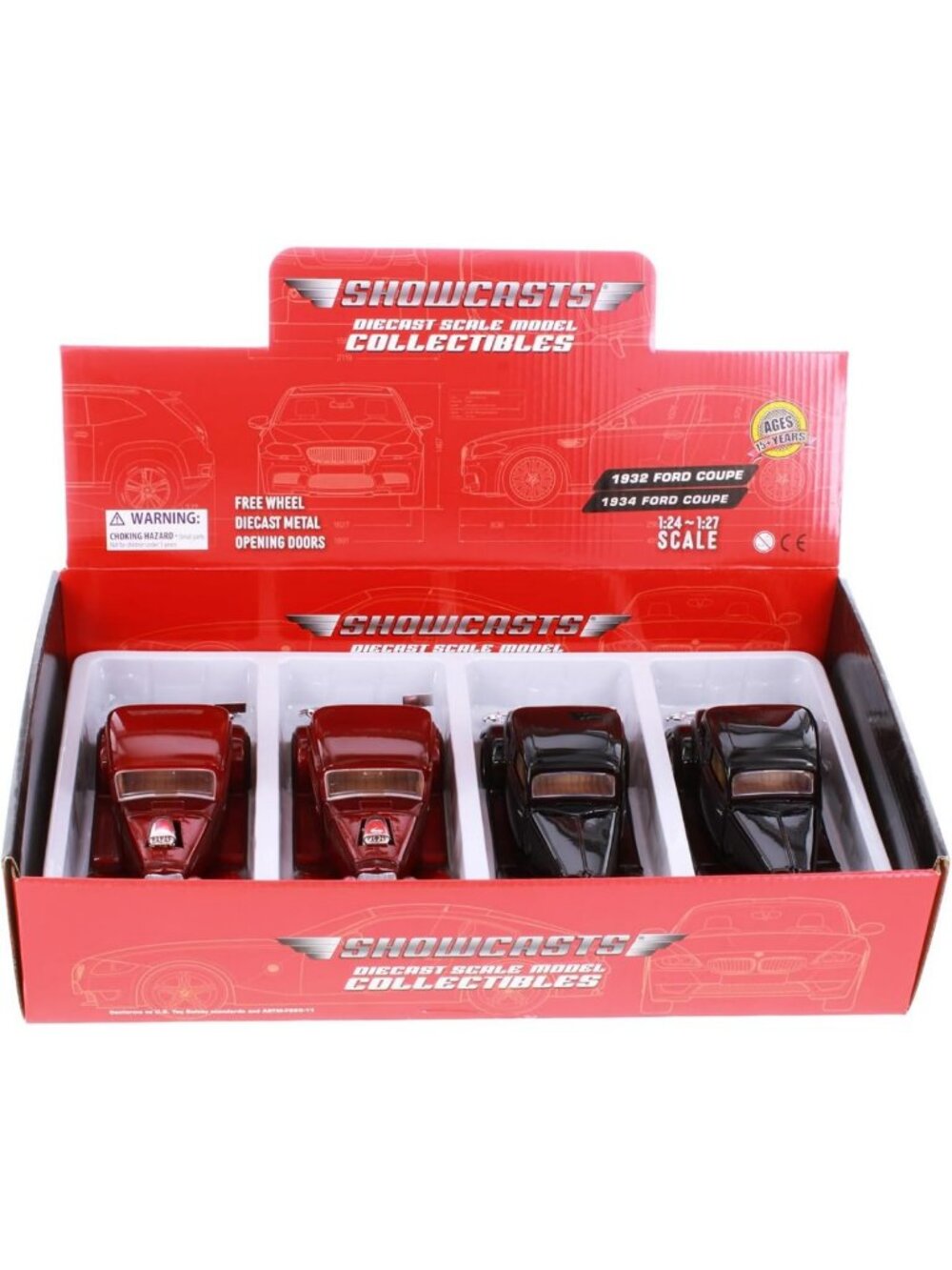 Set of 4 Vintage 1932 & 1934 Coupe Diecast Model Cars - 1/24 Scale Collectibles